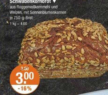 SchwabenKornbrot - 750 g für nur 3,00 €