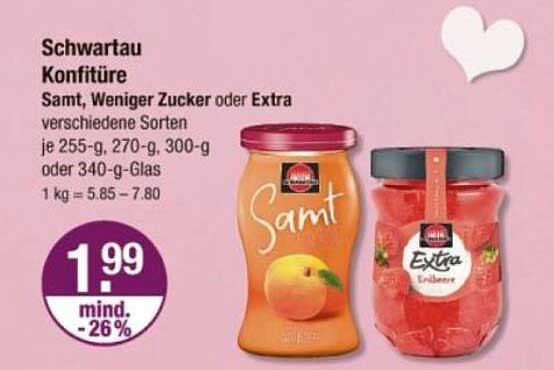 Schwartau Konfitüre - Samt, Weniger Zucker oder Extra, verschiedene Sorten