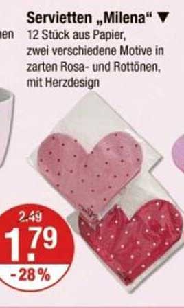 Servietten "Milena" - 12 Stück aus Papier
