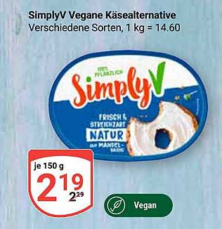 SimplyV Vegane Käsealternative – Verschiedene Sorten