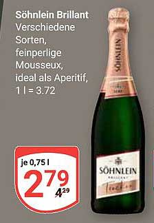 Söhnlein Brillant Verschiedene Sorten, feinperlige Mousseux, ideal als Aperitif, 0,75 l