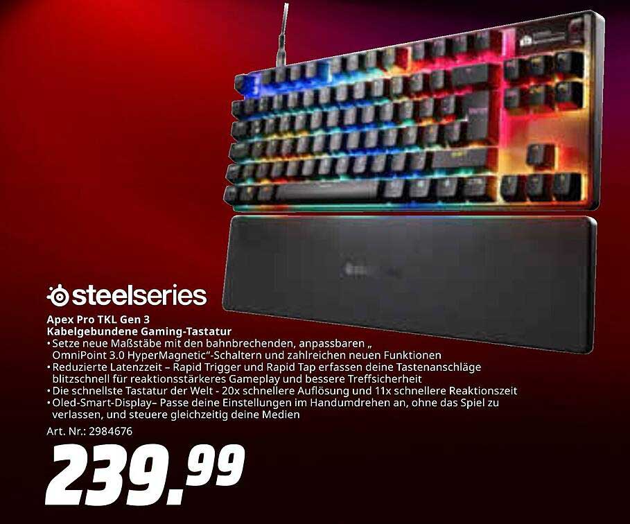 SteelSeries Apex Pro TKL Gen 3 Gaming-Tastatur