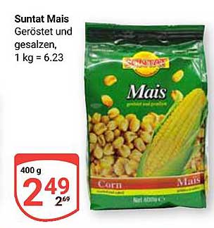 Suntat Mais geröstet und gesalzen, 400 g