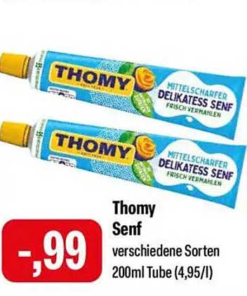Thomy Senf - Mittelscharfer Delikatess Senf in 200ml Tube