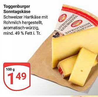 Toggenburger Sonntagkäse - Schweizer Hartkäse mit Rohmilch