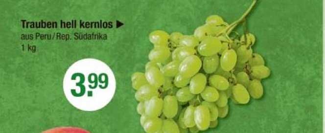 Trauben hell kernlos aus Peru/Rep. Südafrika 1 kg