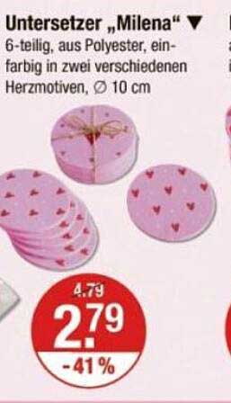 Untersetzer „Milena“ - 6-teilig aus Polyester