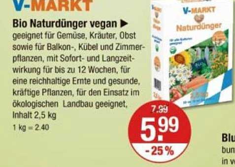 V-Markt Bio Naturdünger vegan 2,5 kg