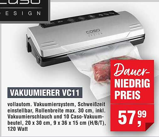Vakuumierer VC11 von Caso - Vollautomatisch für optimale Frische