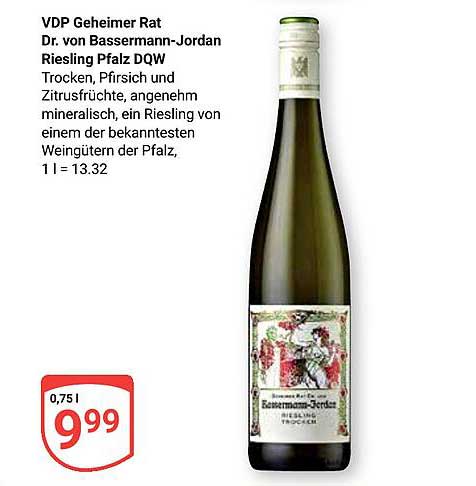 VDP Geheimer Rat Dr. von Bassermann-Jordan Riesling Pfalz DQW