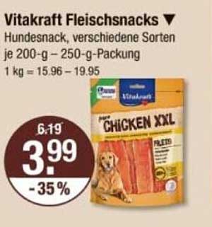 Vitakraft Fleischsnacks für Hunde – Chicken XXL