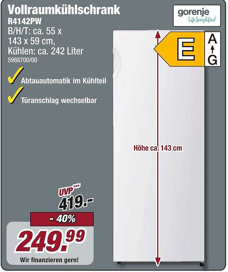 Vollraumkühlschrank R4142PW von Gorenje