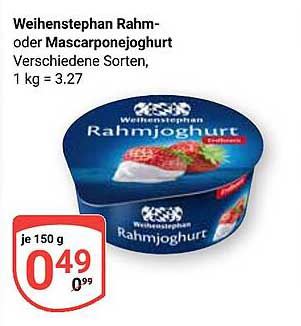 Weihenstephan Rahmjoghurt oder Mascarponejoghurt – Verschiedene Sorten