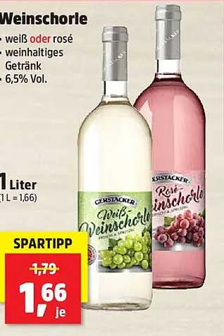Weinschorle - weiß oder rosé - weinhaltiges Getränk