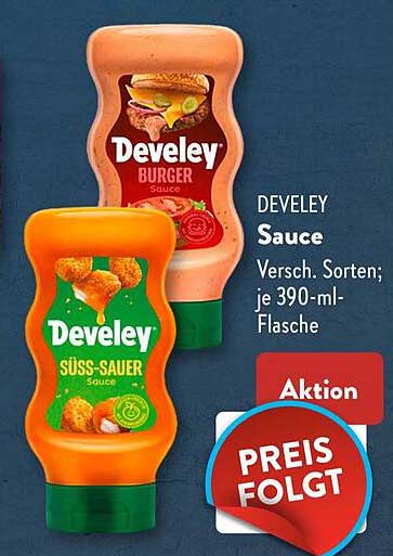 Devely Sauce, Versch. Sorten, je 390-ml-Flasche