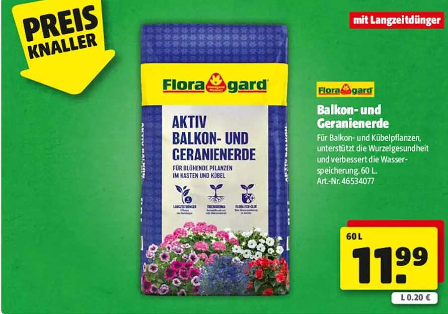 Flora gard Aktiv Balkon- und Geranienerde