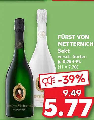 FÜRST VON METTERNICH Sekt versch. Sorten je 0,75-l-Fl. (1 l = 7.70)
