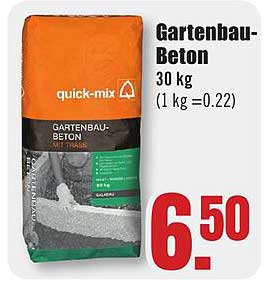 Gartenbau-Beton 30 kg (1 kg = 0,22)