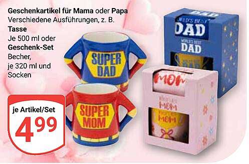 Geschenkartikel für Mama oder Papa