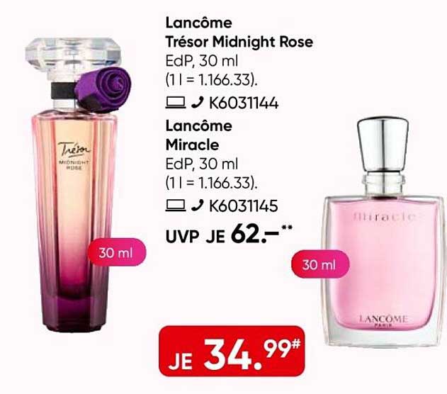 Lancôme Trésor Midnight Rose EdP, 30 ml / Lancôme Miracle EdP, 30 ml