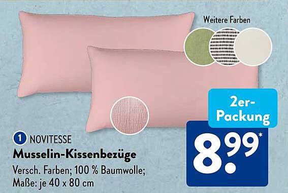 NOVITESSE Musselin-Kissenbezüge