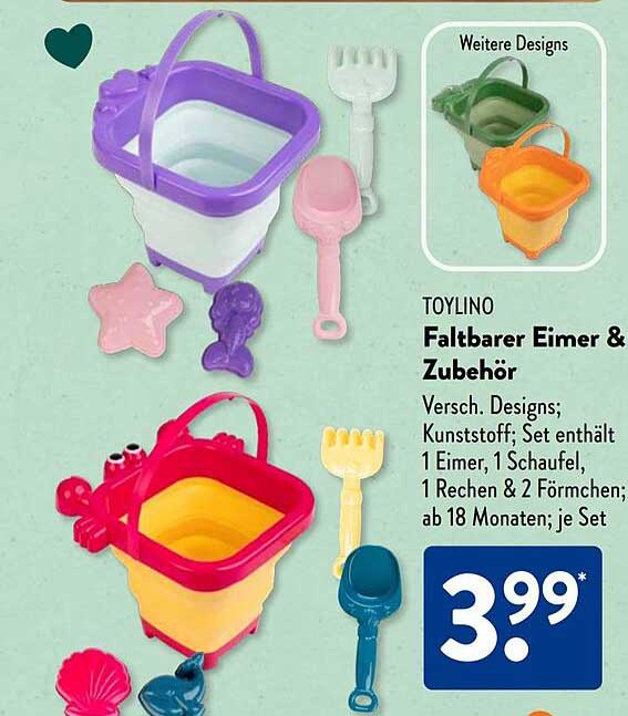 TOYLINO Faltbarer Eimer & Zubehör