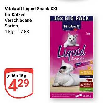 Vitakraft Liquid Snack XXL für Katzen Verschiedene Sorten, 1 kg = 17.88