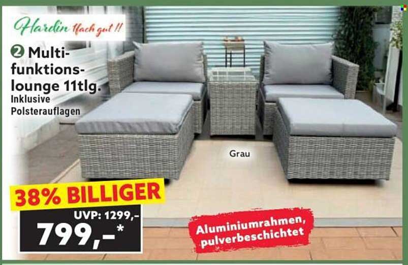 2 Multifunktionslounge 11-tlg. inklusive Polsterauflagen