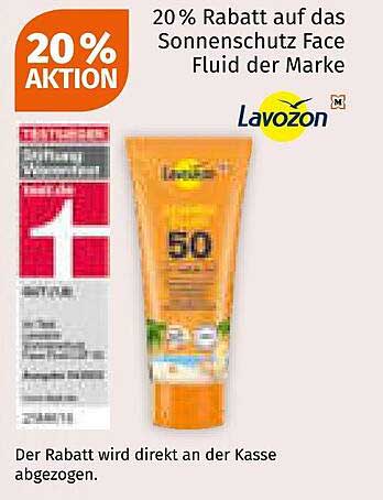 20% Rabatt auf das Sonnen­schutz Face Fluid der Marke Lavozon