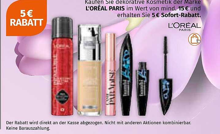 5 € Rabatt auf L'ORÉAL PARIS Kosmetik