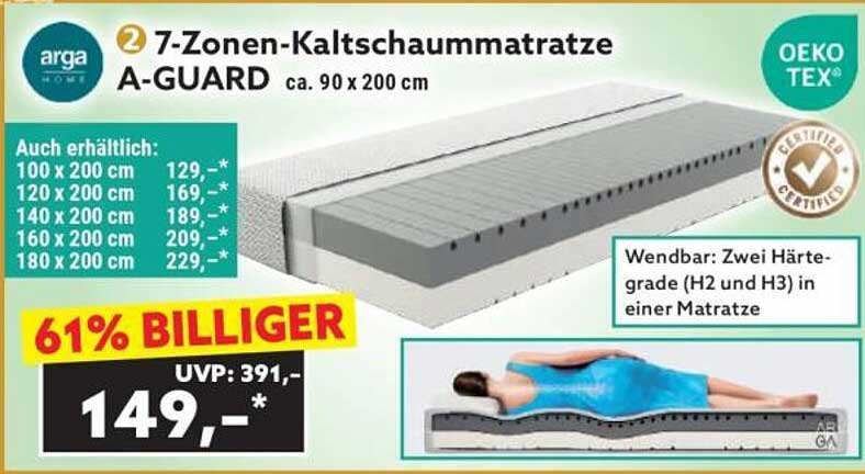 7-Zonen-Kaltschaummatratze A-GUARD 90 x 200 cm