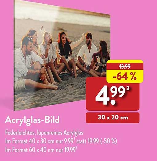 Acrylglas-Bild 30 x 20 cm - Nur für 4,99€