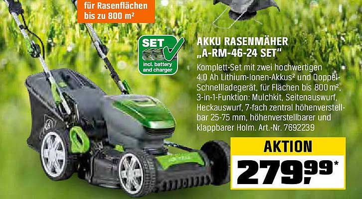 Akku Rasenmäher „A-RM-46-24 SET“