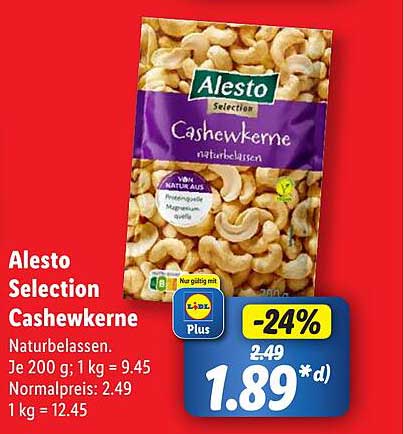 Alesto Selection Cashewkerne naturbelassen 200 g