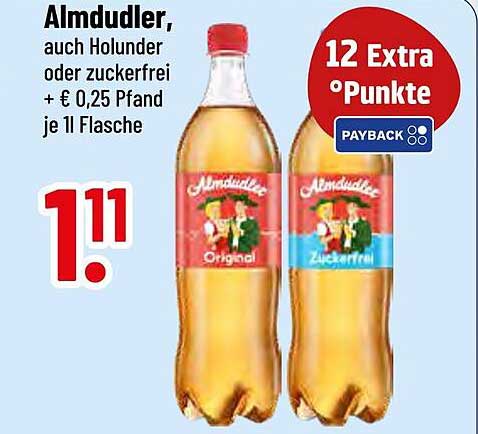 Almdudler, auch Holunder oder zuckerfrei