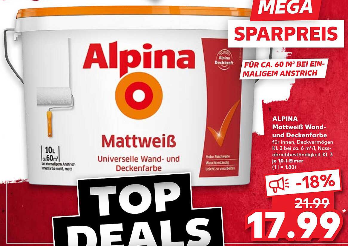 ALPINA Mattweiß Wand- und Deckenfarbe