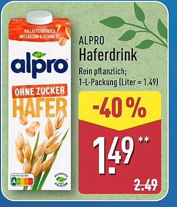ALPRO Haferdrink - Ohne Zucker, Rein Pflanzlich
