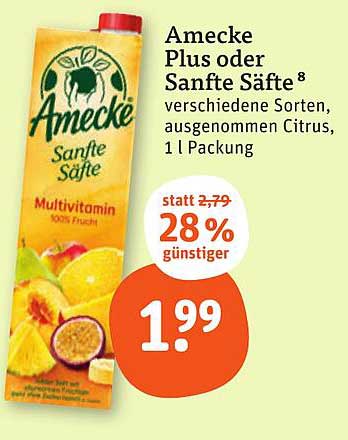 Amecke Plus oder Sanfte Säfte 8 – verschiedene Sorten, 1 l Packung