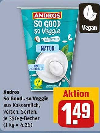 Andros So Good - so Veggie aus Kokosmilch, verschiedene Sorten