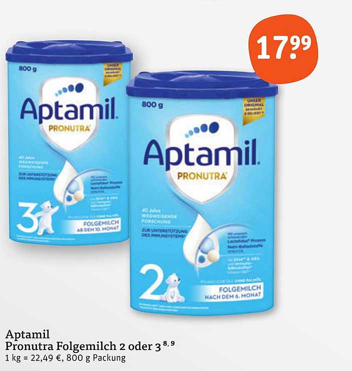 Aptamil Pronutra Folgemilch 2 oder 3 - 800 g