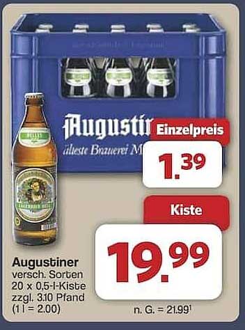 Augustiner Bier 20 x 0,5-l-Kiste