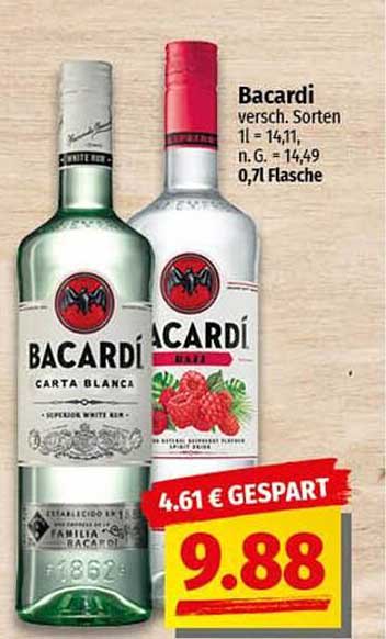 Bacardi verschiedene Sorten 0,7l Flasche