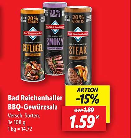 Bad Reichenhaller BBQ-Gewürzsalz - Verschiedene Sorten