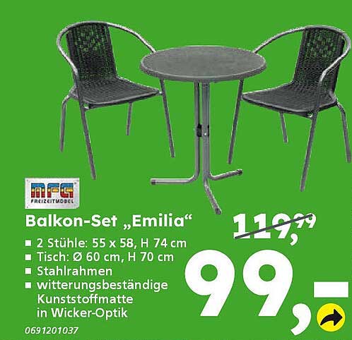 Balkon-Set „Emilia“
