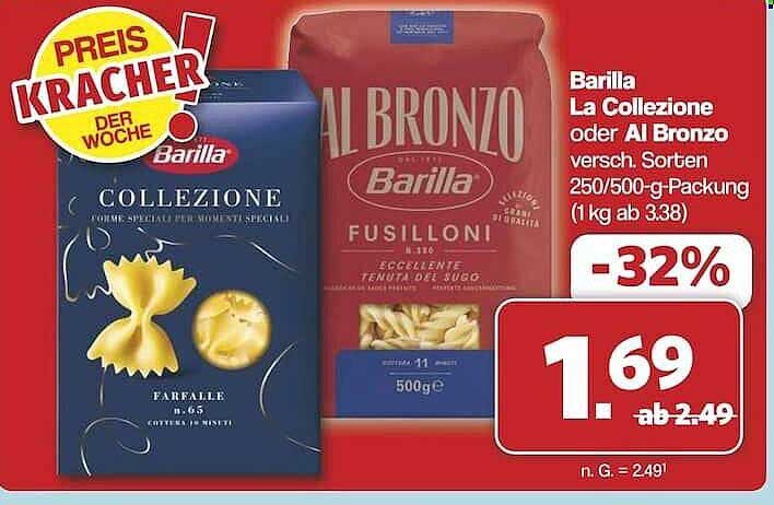 Barilla La Collezione oder Al Bronzo 500 g - jetzt für 1,69 €!