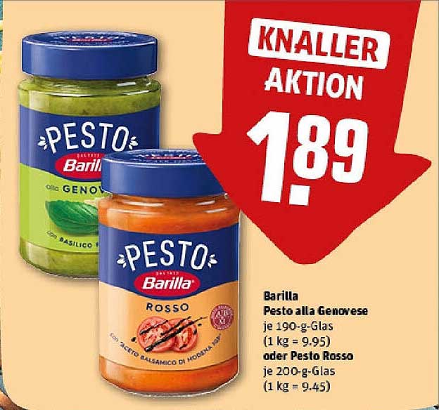 Barilla Pesto alla Genovese oder Pesto Rosso - Knaller Preis!