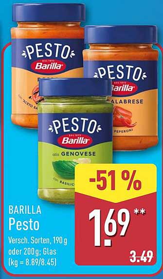 BARILLA Pesto – Verschiedene Sorten, 190 g oder 200 g