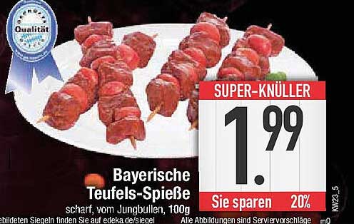 Bayerische Teufels-Spieße, scharf, vom Jungbullen, 100g