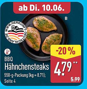 BBQ Hähnchensteaks 550-g-Packung