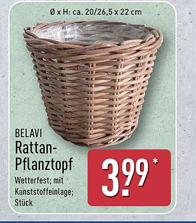 BELAVI Rattan-Pflanztopf